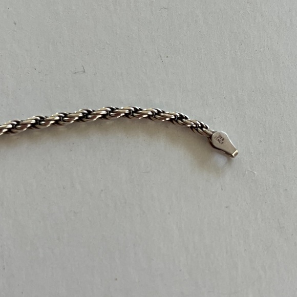 STERLING SILVER 925 ROPE LINK BRACELET 
MADE IN ITALY HEI - Picture 3 of 4